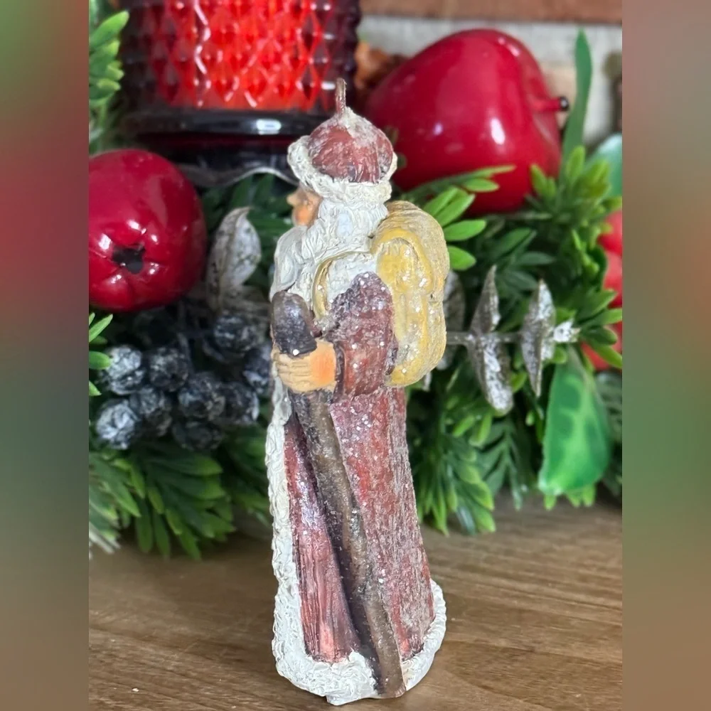 Vintage 1988 Santa Clause Sparkle Holiday Hand Painted Christmas Ornament